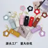 Nuevo Espejo de Maquillaje Portátil con Flor para Labial, Bolso de Labial de Moda, Regalo de Cuero, Colgante Pequeño, Llavero para Niñas
