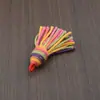 Borlas de fio de algodão com céu estrelado tingido em degradê, pingentes coloridos de fio de algodão feitos à mão, acessórios para Hanfu, decorações para pendurar em carro e bolsa