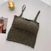Camisole Plissada de Ombro a Ombro Estilo Coreano com Bojos, Design Curto, Costas Bonitas, Peça Externa Tomara que Caia, Camada Base, Roupa Íntima, Top Tubo