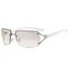 Gafas de sol sin montura con incrustaciones de diamantes estilo Punk Milenio Y2K, de alta gama, modernas, para chica popular, protectoras del sol, adelgazantes, envío gratis F