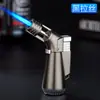 Encendedor de Gas Metálico de Encendido Directo con Cabeza Curva y Alta Potencia de Llama, Soplete de Llama Ajustable, Encendedor Multiusos para Cigarros y Varitas de Incienso