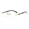 Gafas de Sol Unisex de Alta Gama Europeas y Americanas Transfronterizas, Gafas sin Montura, Gafas de Conductor con Montura Cuadrada para Conducir