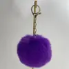 Venta Directa de Fábrica Colgante de Bola de Pelo de Conejo Sintético Accesorios para Mascotas Materiales para Juguetes Colgante para Bolso Llavero Bola Redonda