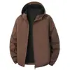 Jaqueta Casual com Capuz para Homens, Novo Estilo Primavera e Outono, Roupas para Esportes ao Ar Livre e Montanhismo para Meia-Idade, Jaqueta Tendência de Cor Sólida com Patchwork
