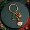 Novo chaveiro de floco de neve de Natal em liga transfronteiriça para mulheres, ornamento de Natal criativo e personalizado, acessório de chave, atacado