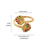 Anillo de fresa con goteo de aceite para mujer, dulce anillo abierto ajustable floral de frutas, joyería para manos, transfronterizo europeo y americano