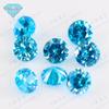 Huagang Gem 7A Oito Coração Oito Flechas Aqua Blue Zircon Pedra Nua Atacado Wuzhou Artificial Haoshi Anel Redondo Pedra Nua
