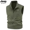 2026 Nuevo Chaleco de Pesca Casual para Exteriores de Primavera y Otoño para Hombre, Ropa de Trabajo para Hombre, Talla Grande, Multibolsillos, Chaleco de Secado Rápido