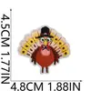Parche de Tela Bordada de Pavo Decoración para Bolsa de Acción de Gracias Sello Bordado Planchar Feliz Hoja de Arce Parche Temático de Otoño Parche