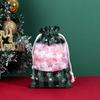 Novo Natal xadrez saco de algodão janela cordão espartilho saco de doces de Natal Natal xadrez de algodão espartilho bolso