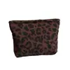 Bolsa de Maquiagem Estilo Ins com Estampa de Leopardo Portátil Grande Capacidade Bolsa para Armazenamento de Batom Bolsa Clutch Estampada Estilo Amazon