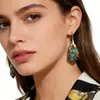Pendientes colgantes geométricos de piedra del emperador de color bohemio nuevo transfronterizo, pendientes de joyería popular europea y americana.