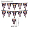 Bandeirinha de Festa Atacado Bandeira Ondulada Suprimentos para Festa de Aniversário Decoração de Atmosfera Bandeira de Bandeirinhas Dourada e Prata Rosa Azul