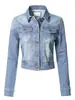 Fábrica de Origem ODM de Lote Pequeno Jaqueta Jeans Feminina Jaqueta Jeans Feminina Fábrica Personalizada Personalização