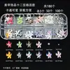 Acessórios de Unhas Artísticas DIY de Resina Xiaohongshu, Sensação Popular da Internet, Caixa com Doze Compartimentos Sortidos, Estilos Mistos Grandes, Fresco e Simples