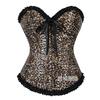 Corsé de Palacio de Moda Ins Ajustado Estilo Callejero Spice Girl Leopardo Lazo Encaje Varillas