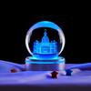Atacado transfronteiriço chadu igreja 3D tridimensional gravação a laser esfera de cristal ornamento de luz noturna luminosa