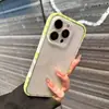 Funda Protectora Transparente HD con Borde Colorido Cuadrado para Teléfono Móvil Iphone17 Agujero Fino Apple 16Promax