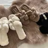 Estilo 'old money' de temperamento gentil~Slippers fofos INS Lu Si para mulheres, calçado de exterior 2026 Outono/Inverno, chinelos de algodão preguiçosos de alta qualidade