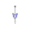Brincos de Flor de Aço Inoxidável com 5 Zircônias Material de Cobre Gotas de Óleo Borboleta Gotas de Água Brincos de Unha de Osso de Orelha Joias de Piercing