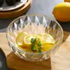 Tigela de vidro transparente doméstica tigela de salada de frutas e vegetais japonesa dormitório de estudante celebridade da internet macarrão instantâneo tigela de arroz fria e quente
