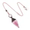 Suministro Transfronterizo Colgante Péndulo de Cristal de Color Rojo Antiguo Soporte de Flores Retro Resina Cónica Hexagonal Ágata Grava Péndulo