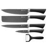 Juego de Cuchillos de Cocina Transfronterizo Juego de 5 Piezas con Mango de Herradura, Patrón de Diamante, Cuchillo Antiadherente, Juego de Cuchillos Pequeños de Cocina, Multifuncional para Uso Doméstico