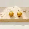Pendientes de botón redondos de metal cepillado, simples y exquisitos, de lujo ligero, para el trabajo, moda de alta gama, accesorios versátiles