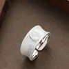 Anel Aberto Europeu e Americano Transfronteiriço Fashion Personalidade Exagerada Textura Fosca Padrão Pérola Incrustada, Joia Elegante e Versátil Que Realça o Tom de Pele