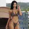 2025 bikini explosión comercio exterior sexy tirante estampado leopardo traje de baño estación independiente AliExpress traje de baño
