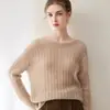 Suéter tejido de seda y cachemira de cuello redondo, estilo suelto y casual, elegante jersey, nuevo top fino de punto trenzado para mujer, otoño e invierno 2026