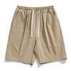 Han Lu Estilo Japonés para Hombre Shorts Cargo Sueltos Texturizados para Hombre Verano Versátil Básico Color Puro Casual Plisados Pantalones Cinco Cuartos