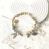 Pulsera de Cerámica de Jingdezhen, Regalo de Estilo Chino Tradicional, Tejida a Mano, Fresca y Versátil para Niñas, Nueva Pulsera de Hilo de Cerámica Estilo Chino