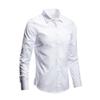 Camisa Blanca para Hombre de Manga Larga Sin Planchado Ajuste Formal de Negocios Estilo Coreano Trabajo Profesional Camisa Blanca Casual para Traje de Hombre