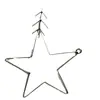 Navidad Halloween marco decorativo alambre de acero inoxidable doblado ferretería dibujo fabricación estrella de cinco puntas accesorios de iluminación alambre de hierro