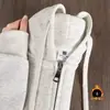 Moletom com Zíper Pesado 500g, Cor Sólida, Corte Amplo, Estilo Retro Americano, Versátil, Jaqueta com Forro de Fleece para Homens