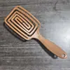 Peine de costilla de macarrón, peine de peluquería para estudiantes, peine de peinado esponjoso con masaje, peine hueco antiestático, portátil para uso doméstico
