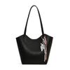 Bolso de mano tipo cesta de comida para mujer, de estilo sencillo y de color sólido, estilo informal y de gran capacidad, de este año.