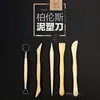 Juego de 5 Herramientas de Madera Maciza para Escultura en Arcilla para Escultura de Cerámica, Arcilla Ultraligera para Estudiantes, Materiales de Tallado para Principiantes, Cuchillo para Escultura en Arcilla
