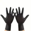 Temu guantes desechables transfronterizos compuesto de nitrilo caucho de nitrilo negro alta elasticidad nitrilo sintético NBR mano protectora
