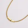 Venta Caliente Transfronteriza Geométrico Tubo de Barra en Blanco Logo Personalizado Collar Pulsera Mujeres Lujo Accesible Nicho Joyería de Alta Gama Accesorios