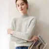 Temperamento versátil~Suéter de cachemira cálido para mujer, tejido grueso, Otoño/Invierno 2026, cuello semi-alto, jersey, prenda base de punto