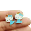 Chaveiro de Gato KT com Pingente de Gotejamento de Óleo Multicolorido para Pulseira, Colar, Tornozeleira, Roupas, Brincos DIY Joias de Liga Atacado