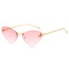 Gafas de Sol Triangulares Sin Marco Ojo de Gato Letra F Moda Ins Gafas de Sol Personalizadas de Metal Gafas de Sol con Protección Solar