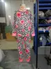 Nuevo Estilo de Otoño Cuello Redondo Dibujos Animados Estampado de Leopardo Estampado de Flores Moda para Niñas Conjunto de Moda