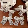 Francês Retro Lace Bow Pequeno Grab Clip High-end Side Duckbill Clip Cabeça Jóias Bangs Acessórios para o Cabelo