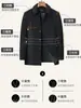 Nuevo Abrigo de Lana de Longitud Media con Cuello de Solapa para Hombre, Temporada Primavera y Otoño, para Hombres Grandes, Chaqueta Casual de Negocios de Corte Holgado, de un Solo Botón