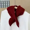 Bufanda acanalada de color liso cruzada para niños, calentador de cuello decorativo versátil para niños y niñas, bufanda cálida de otoño e invierno para bebé