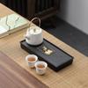 Juego de Té Fabricante Ventas Directas Porcelana Blanca Juego de Té Kung Fu Juego Completo con Tapa Juego de Té Kung Fu Simple para el Hogar Bandeja de Té Moderna con Portavelas