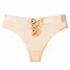 Tanga metálico hueco sin costuras de cintura media estilo deportivo para mujer, cómodo, de algodón, sexy, suministro transfronterizo para mujer